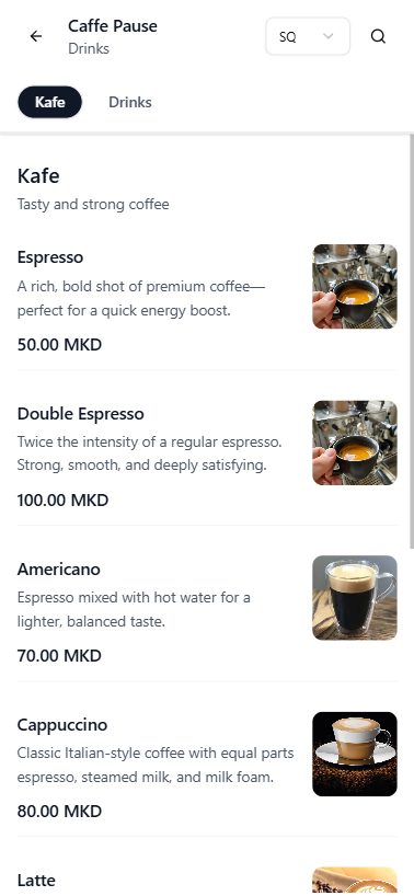 QR Menu Preview